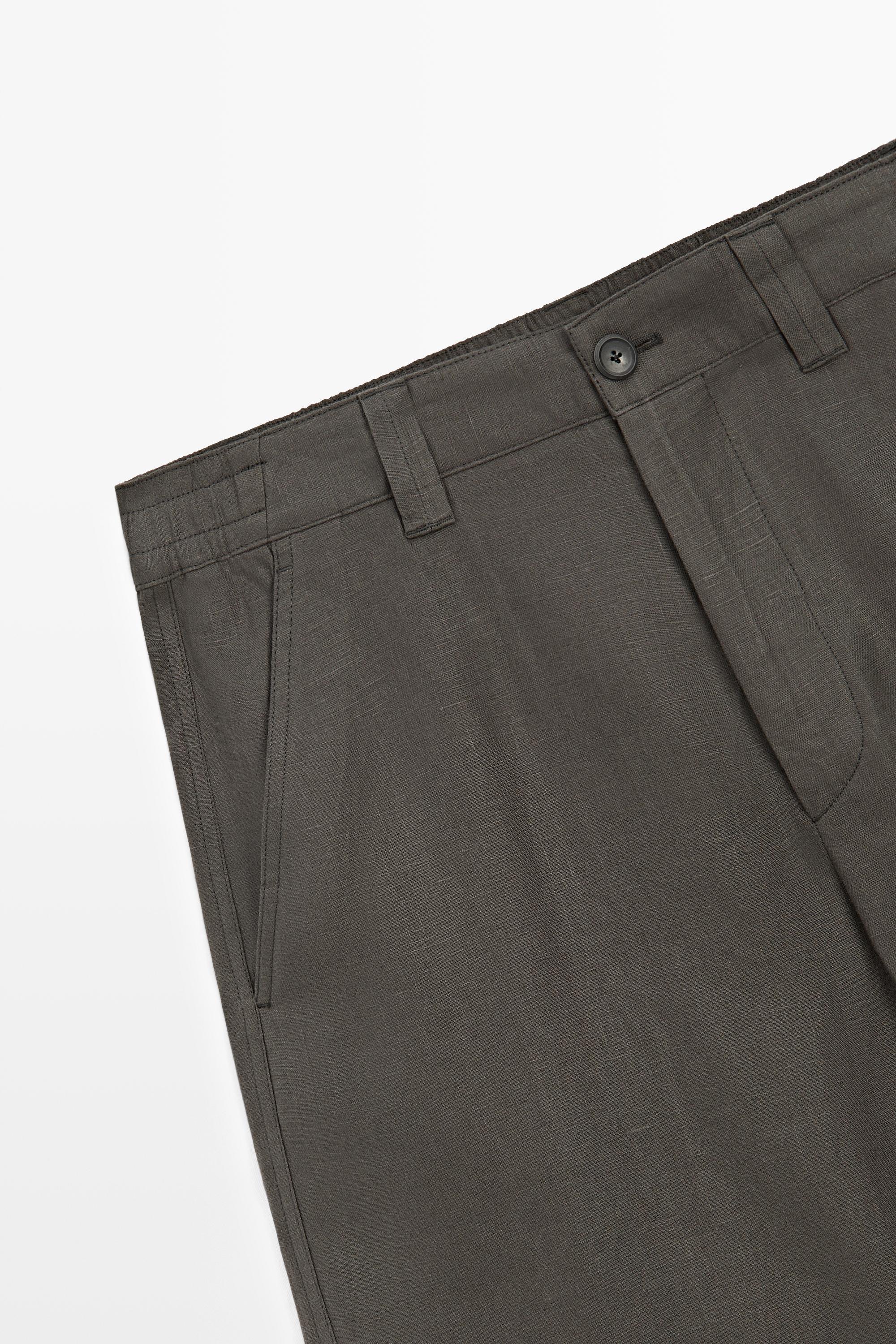 100% linen short Bermuda shorts